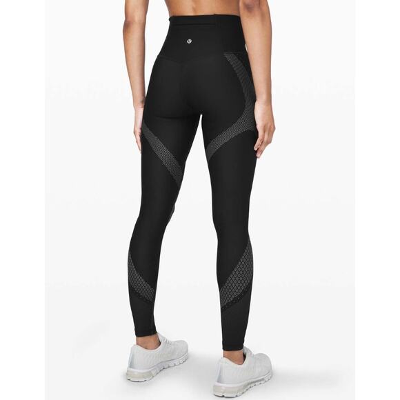 Lululemon Mapped Out High Rise Tight Black Glacier Grey Women's 6 Sense Knit - Picture 1 of 10